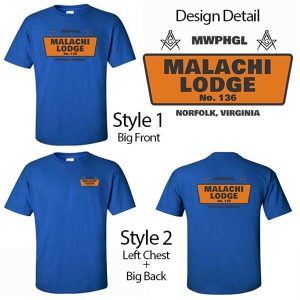 Masonic Lodge T-shirt Orange Design